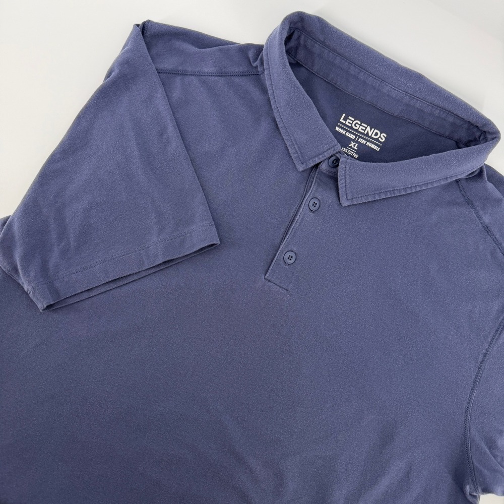 Legends Aviation Polo Shirt‎ Mens XL Blue Short Sleeve Cotton Stretch Athleisure